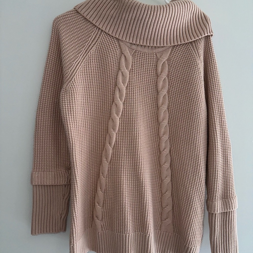 Calvin Klein Pink Cable Knit Turtleneck Sweater